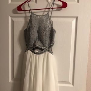 short silver dress